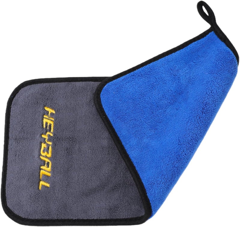 HEYBALL Premium Billiard Cue Cleaning Towels 2‑Pack, 16 x 12 in 800 GSM Microfiber Cloth – Ultra‑Thick Lint‑Free Wipe for Pool Cue, Balls & Table – Hanging Loop - Image 1